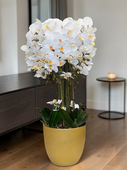 Orchid Artificial Flower Arrangement with Luxury Vase