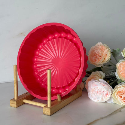 Colorful Silicone Baking Mold – Round Fluted Cake & Dessert Mold
