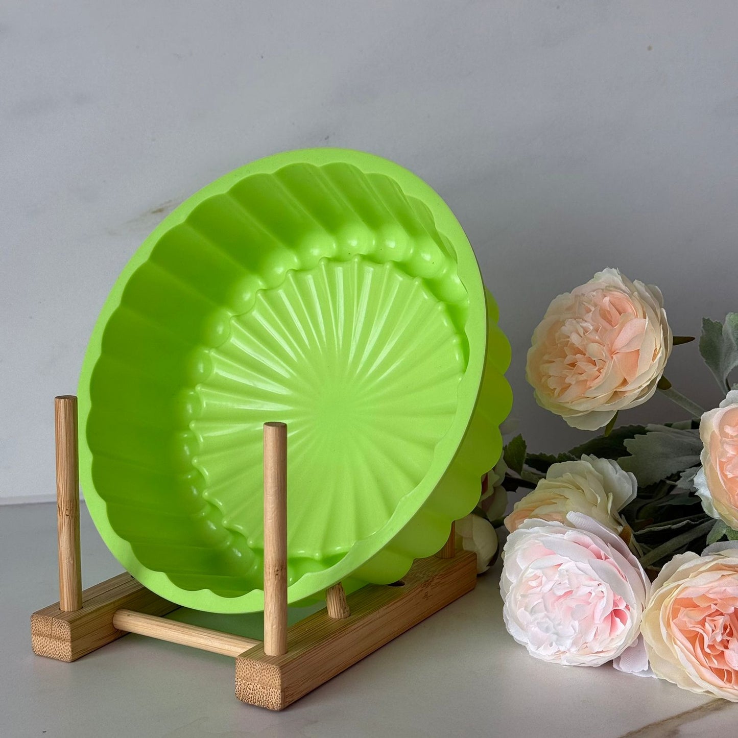 Colorful Silicone Baking Mold – Round Fluted Cake & Dessert Mold
