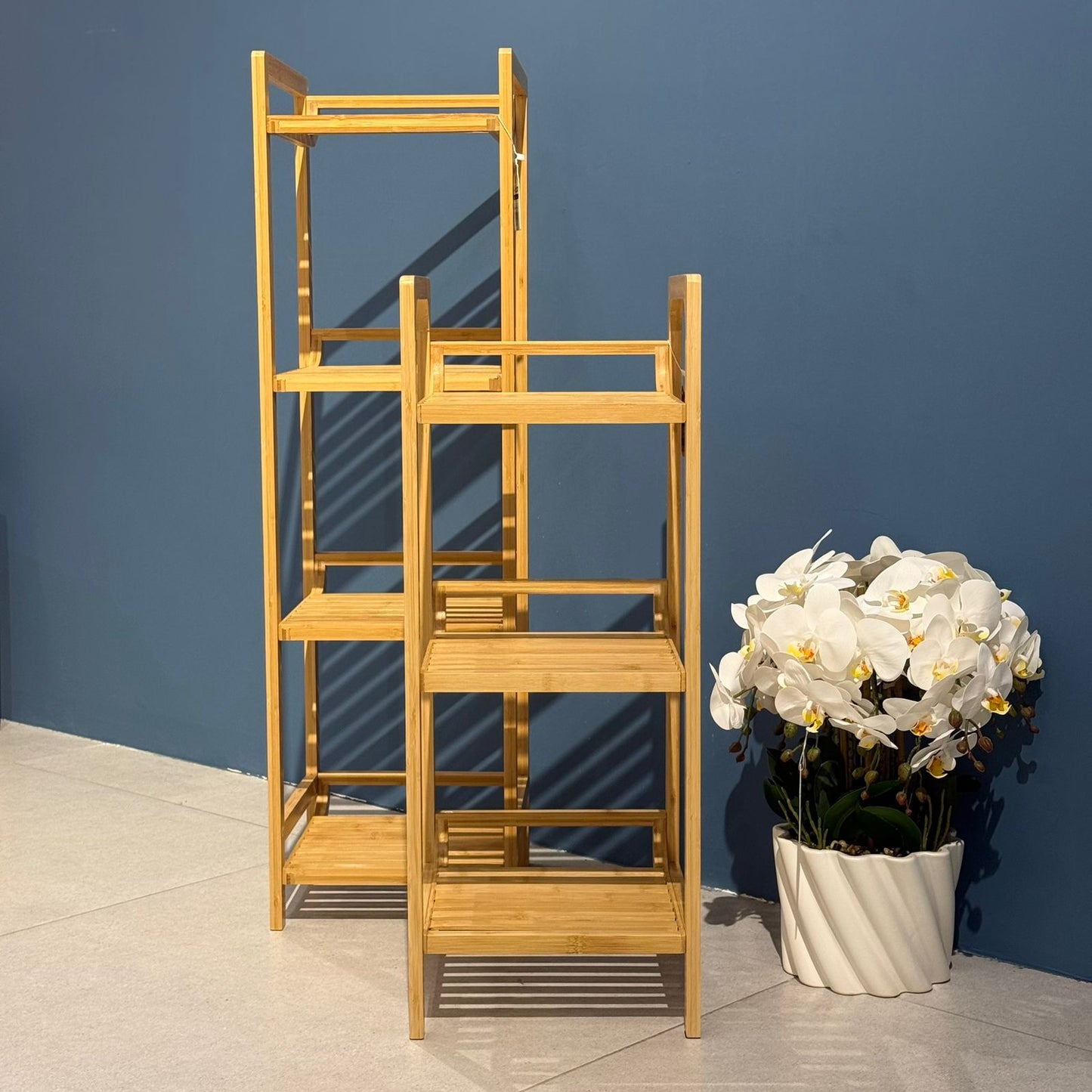 Modern Bamboo Multi-Tier Storage Rack – Space-Saving Organizer Shelf