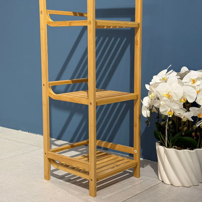 Modern Bamboo Multi-Tier Storage Rack – Space-Saving Organizer Shelf