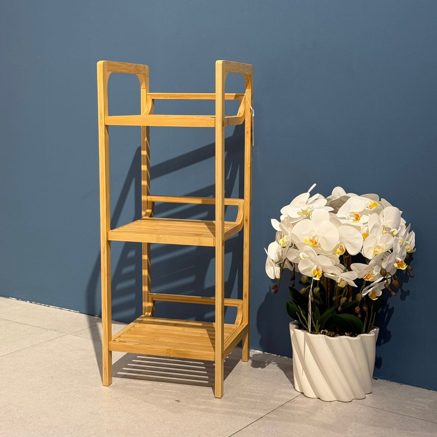 Modern Bamboo Multi-Tier Storage Rack – Space-Saving Organizer Shelf
