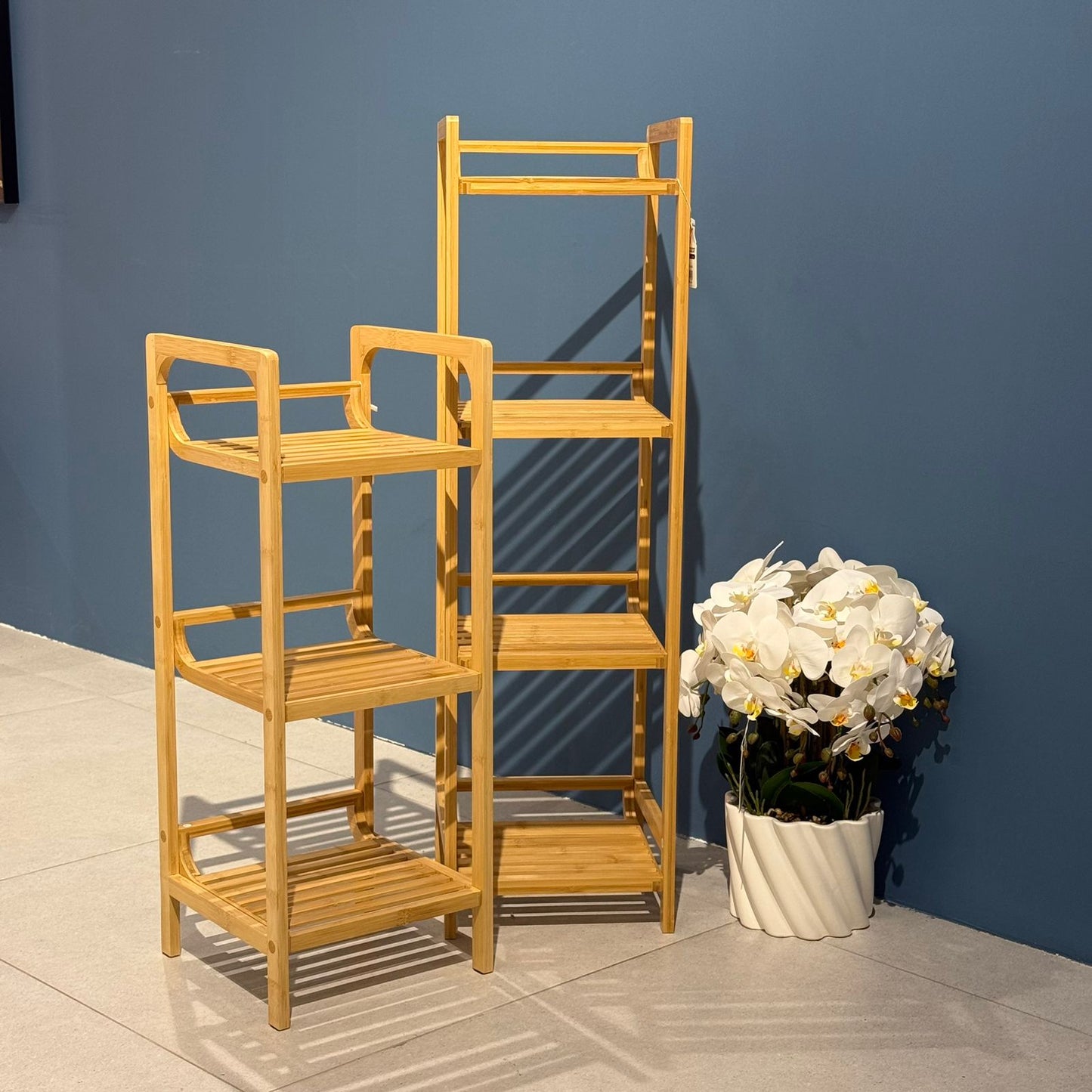 Modern Bamboo Multi-Tier Storage Rack – Space-Saving Organizer Shelf