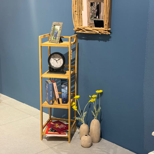 Modern Bamboo Multi-Tier Storage Rack – Space-Saving Organizer Shelf