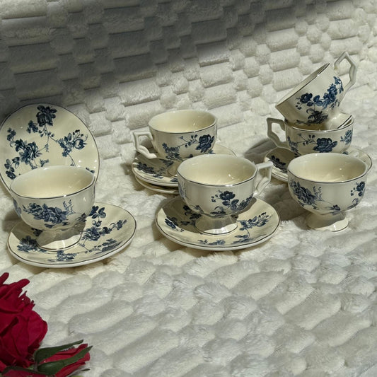 Luxury Classic Floral Coffee Cups & Saucers Set