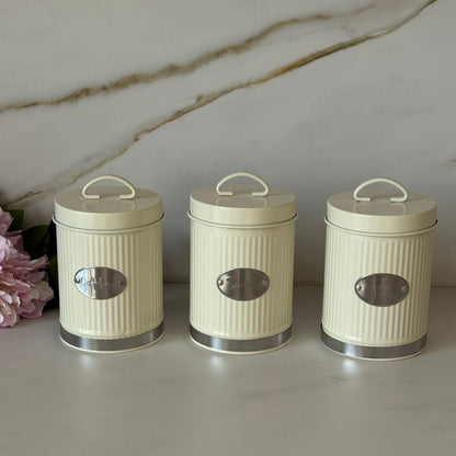 Luxury Metallic Kitchen Storage Jar Set – Coffee, Sugar & Tea