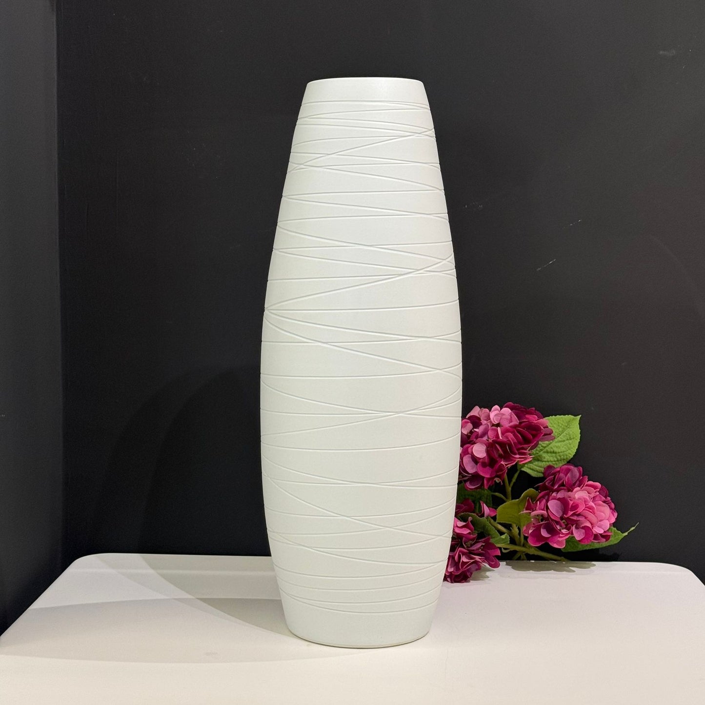 Luxury White Tall Decorative Ceramic Vase
