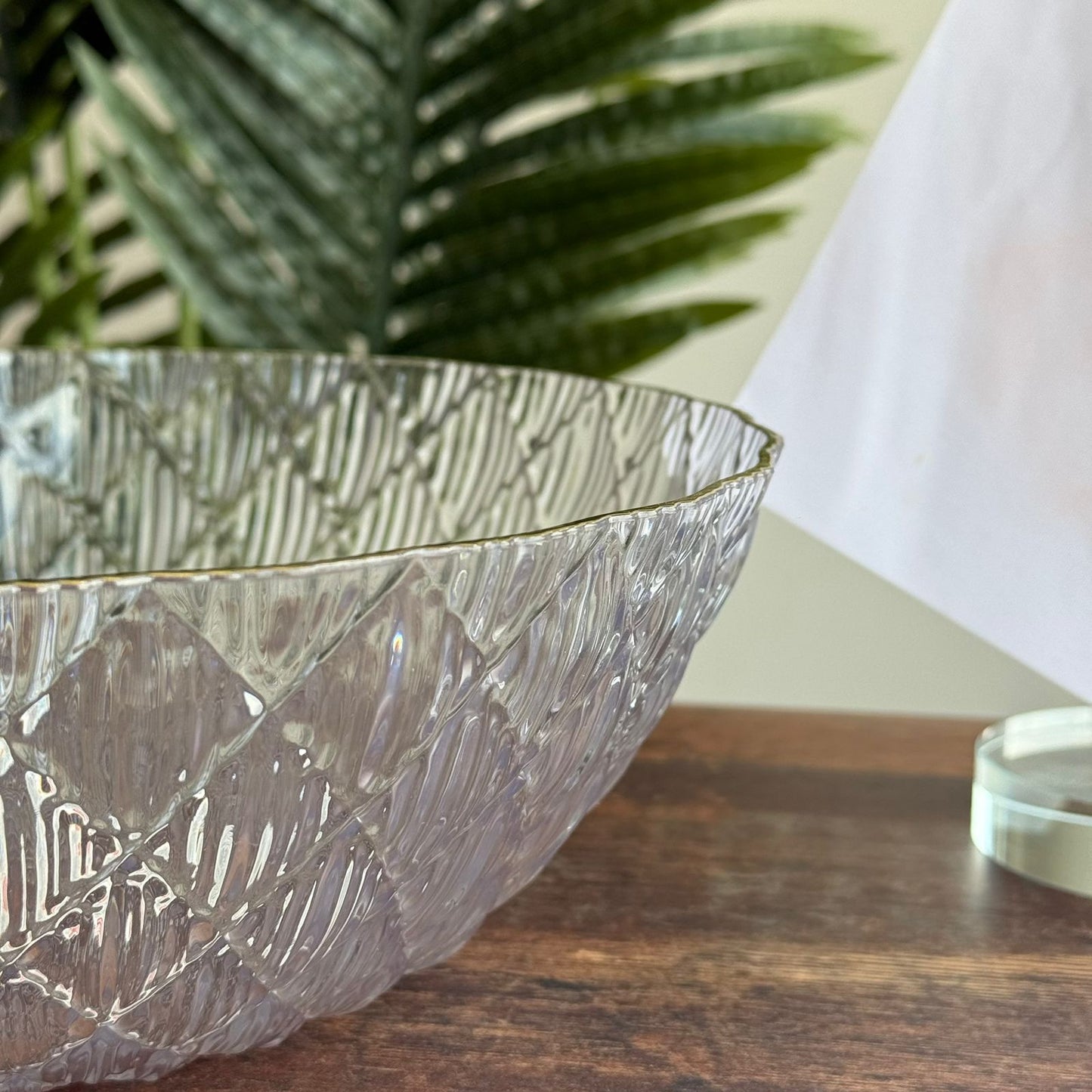 Luxury Modern Serving Bowl with Gold Rim