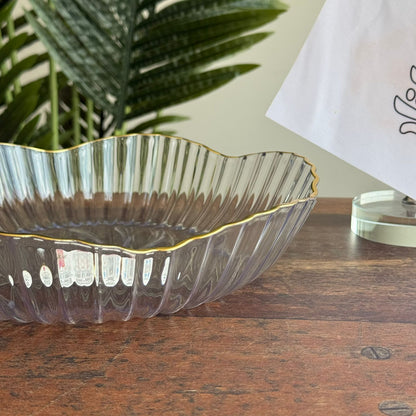 Luxury Modern Serving Bowl with Gold Rim