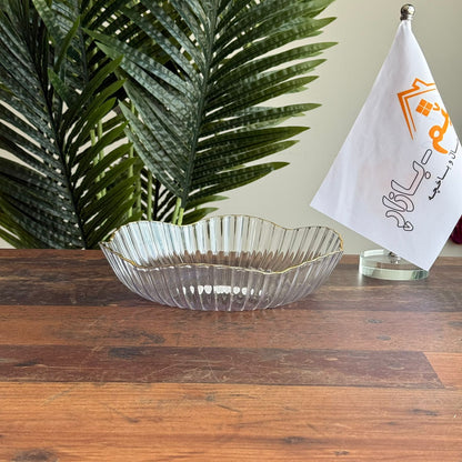 Luxury Modern Serving Bowl with Gold Rim