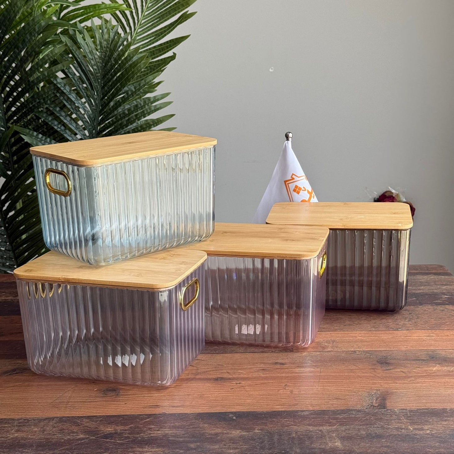 Luxury Acrylic Storage Box with Bamboo Lid