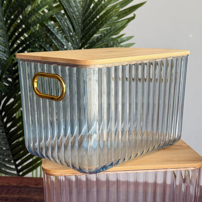 Luxury Acrylic Storage Box with Bamboo Lid