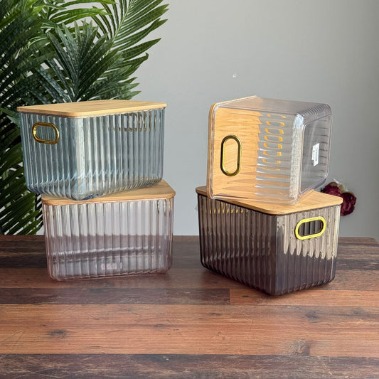 Luxury Acrylic Storage Box with Bamboo Lid