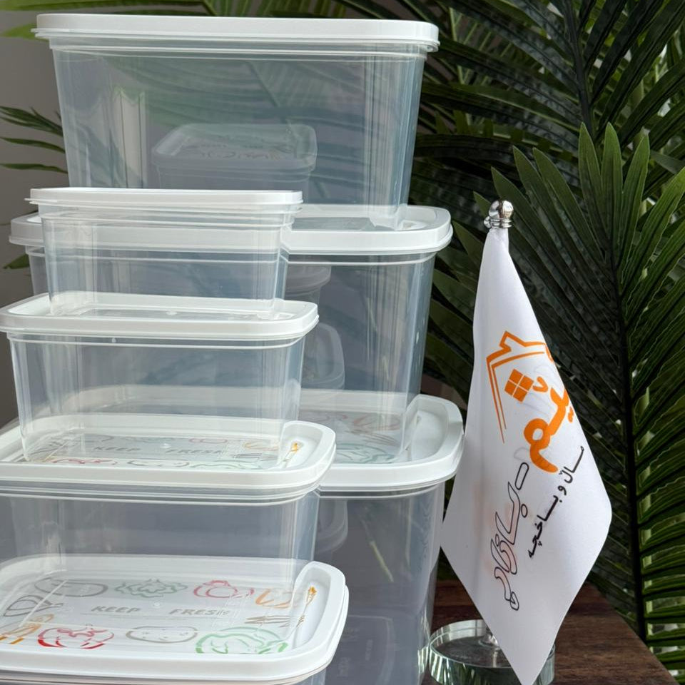 7-Piece Multi-Size Rectangular Transparent Food Storage Container Set with Lids