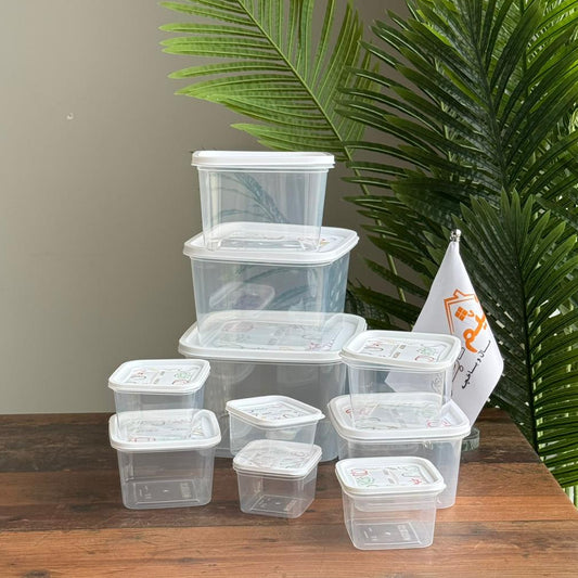 10-Piece Multi-Size Transparent Food Storage Container Set with Lids