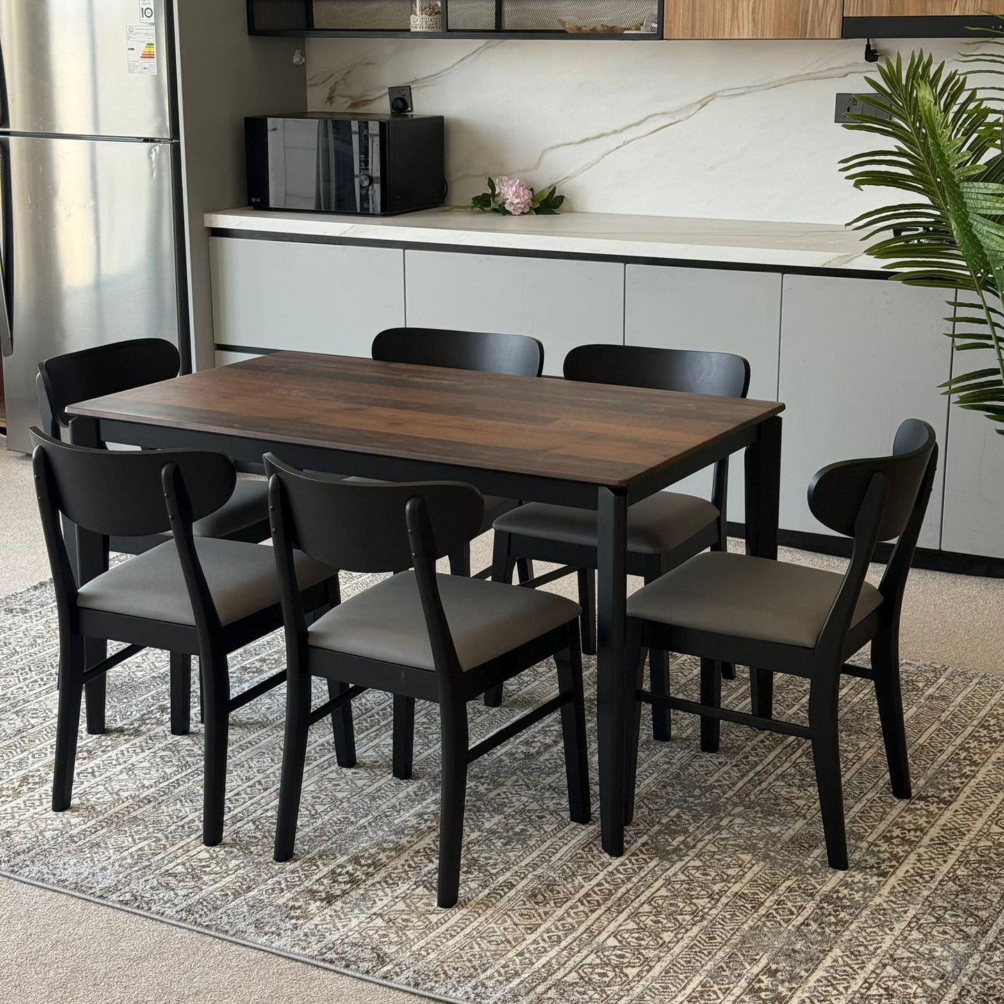 MARQUEE OLD STYLE Table with IYAN Wood- Modern Chairs– Luxury Dining Set