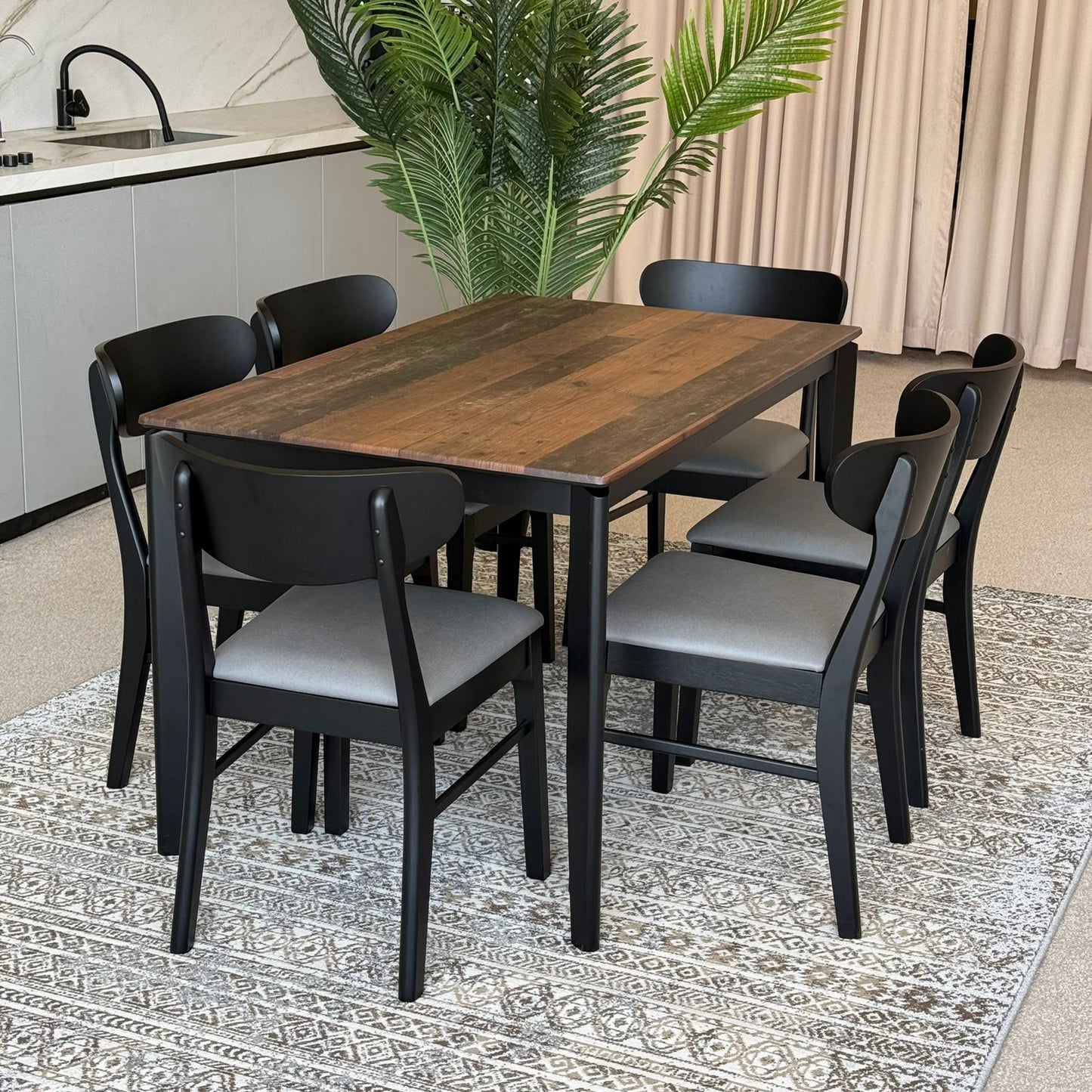 MARQUEE OLD STYLE Table with IYAN Wood- Modern Chairs– Luxury Dining Set