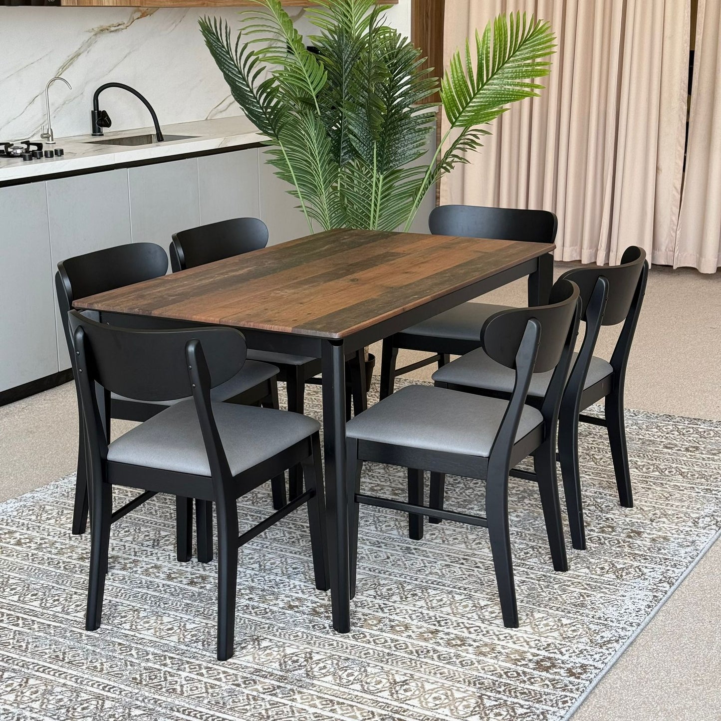MARQUEE OLD STYLE Table with IYAN Wood- Modern Chairs– Luxury Dining Set