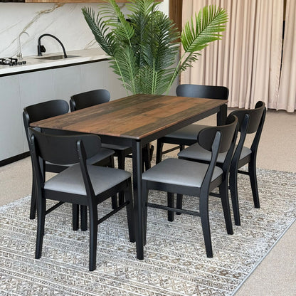MARQUEE OLD STYLE Table with IYAN Wood- Modern Chairs– Luxury Dining Set