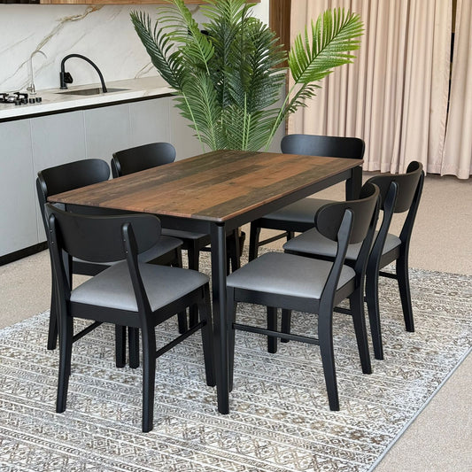 MARQUEE OLD STYLE Table with IYAN Wood- Modern Chairs– Luxury Dining Set