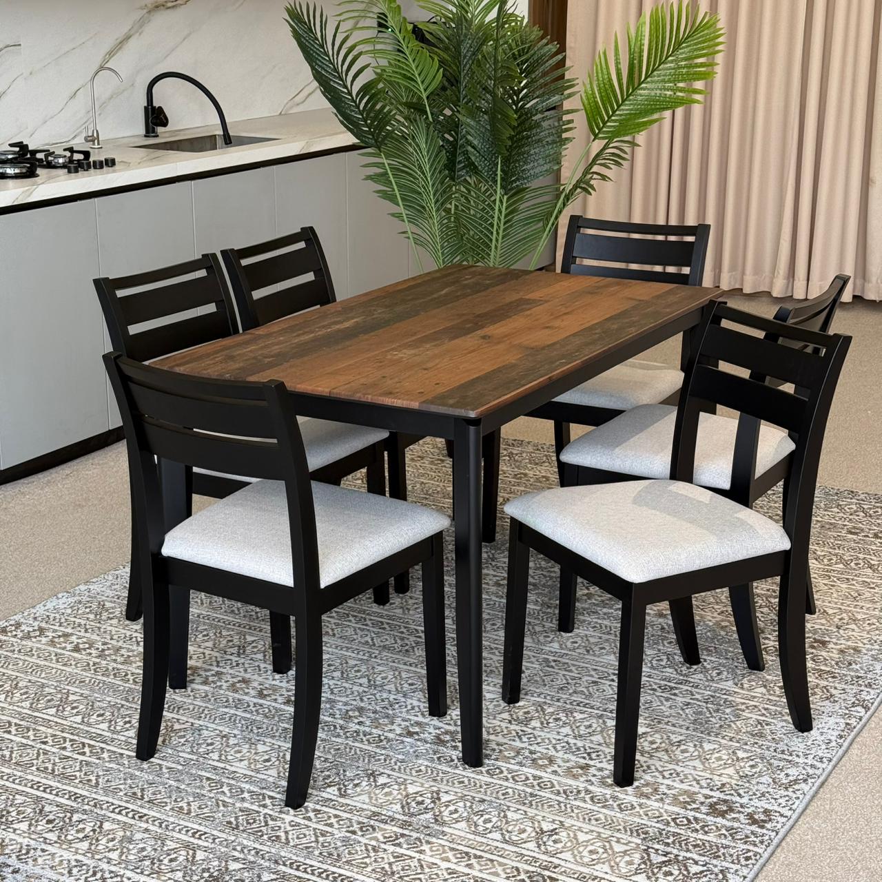 MARQUEE OLD STYLE Table with TRISTON Wood- Modern Chairs– Luxury Dining Set