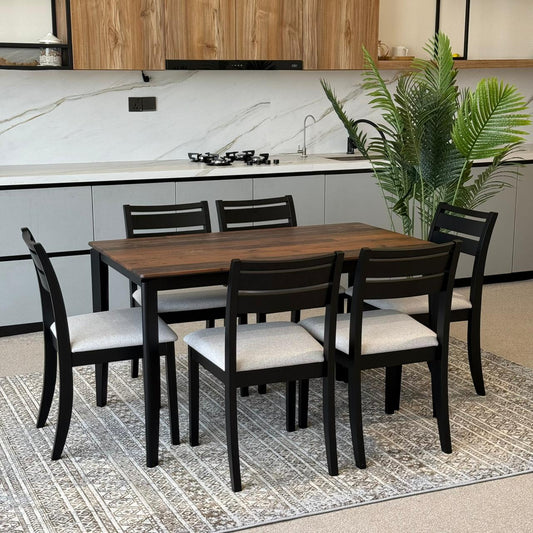 MARQUEE OLD STYLE Table with TRISTON Wood- Modern Chairs– Luxury Dining Set