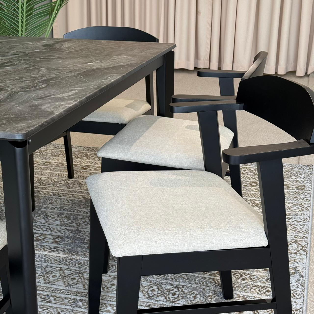 MARQUEE PALADIN Table with DYLAN ZAN Wood- Modern Chairs– Luxury Dining Set