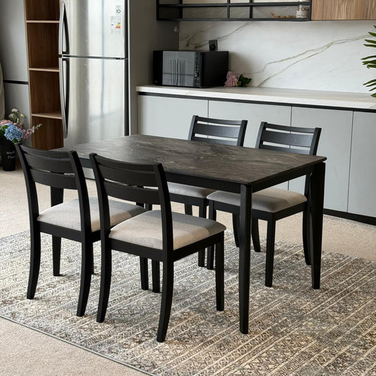 MARQUEE PALADIN Table with TRISTON - Modern Wooden Chairs– Luxury Dining Set