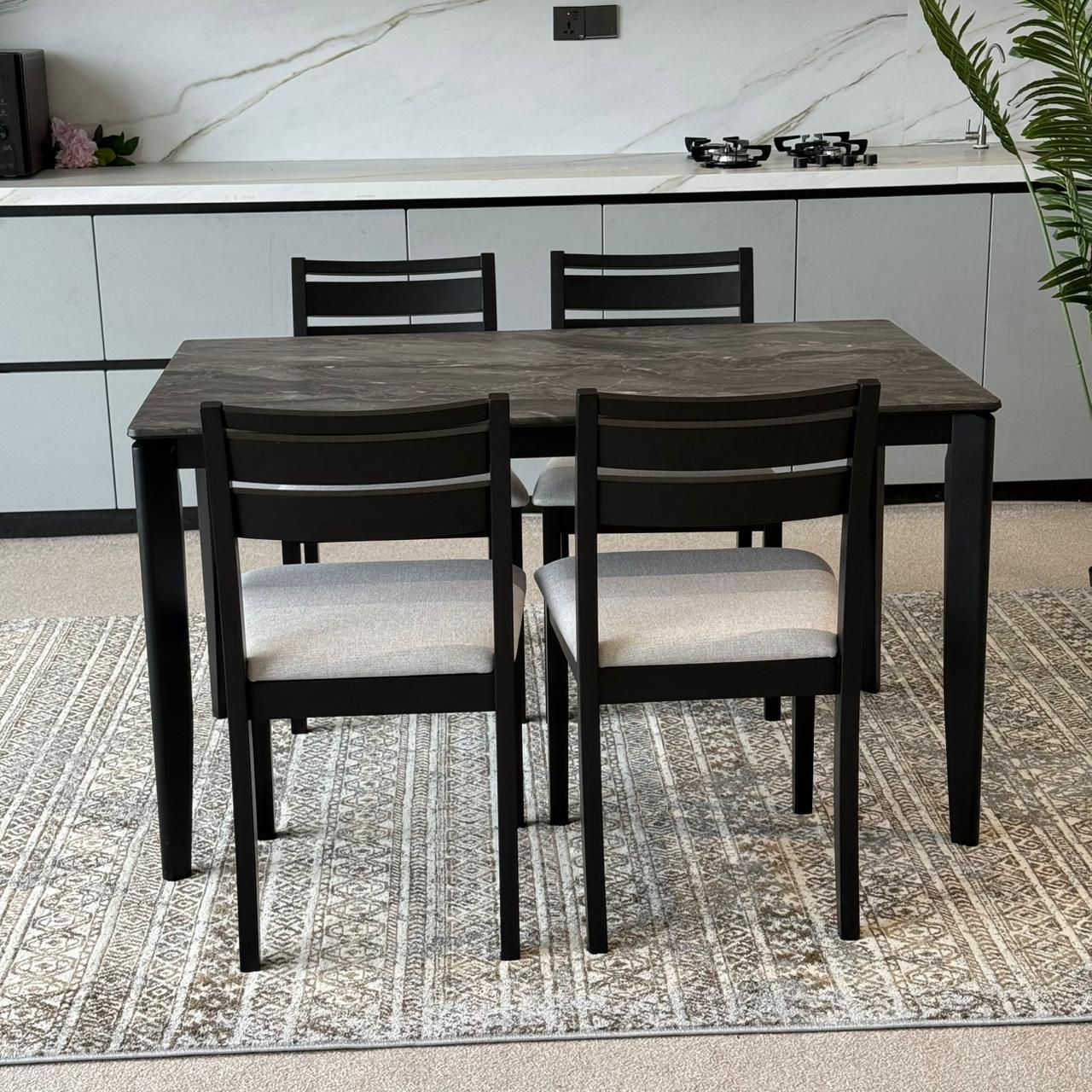 MARQUEE PALADIN Table with TRISTON - Modern Wooden Chairs– Luxury Dining Set