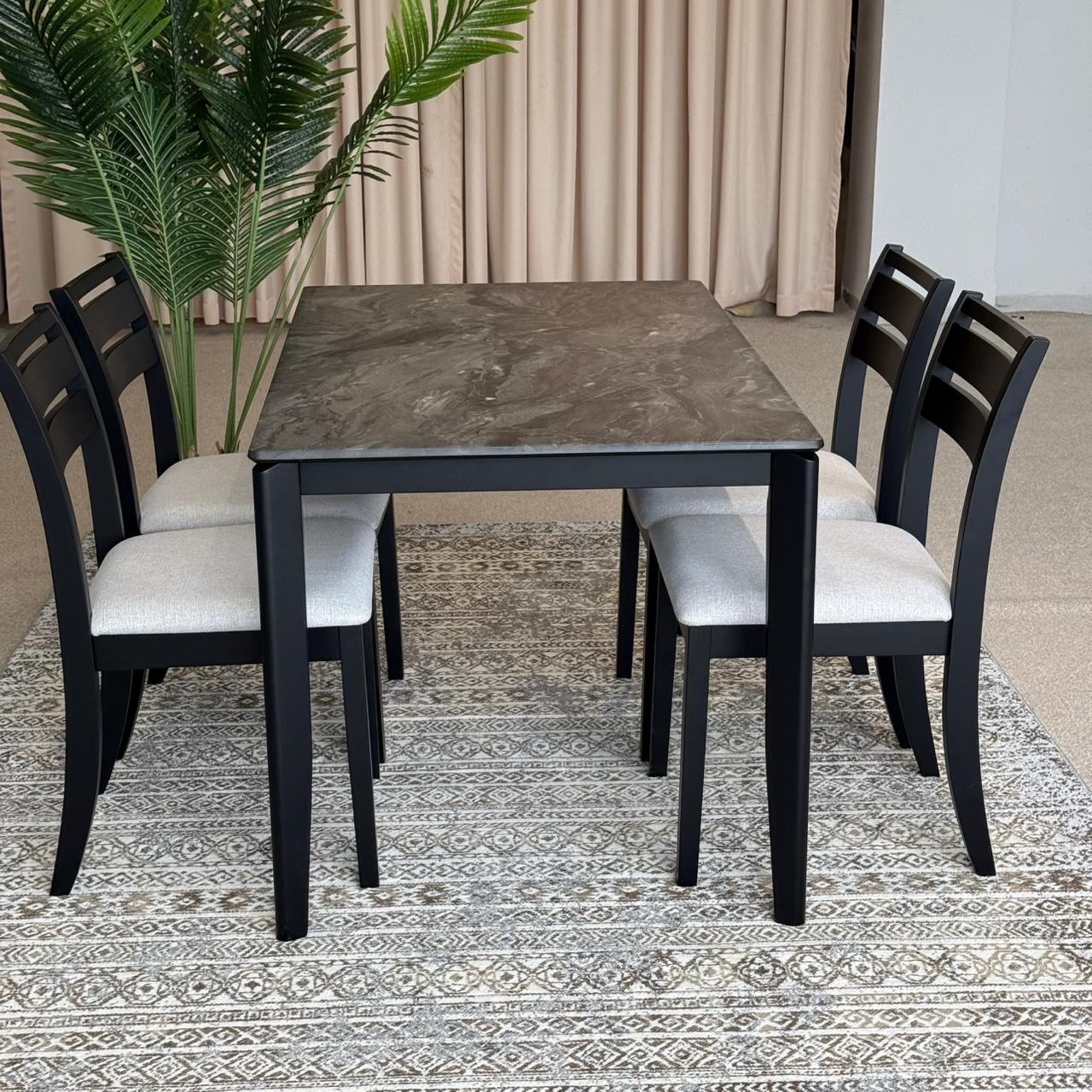 MARQUEE PALADIN Table with TRISTON - Modern Wooden Chairs– Luxury Dining Set