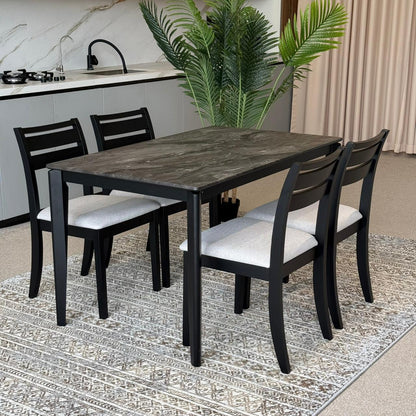 MARQUEE PALADIN Table with TRISTON - Modern Wooden Chairs– Luxury Dining Set