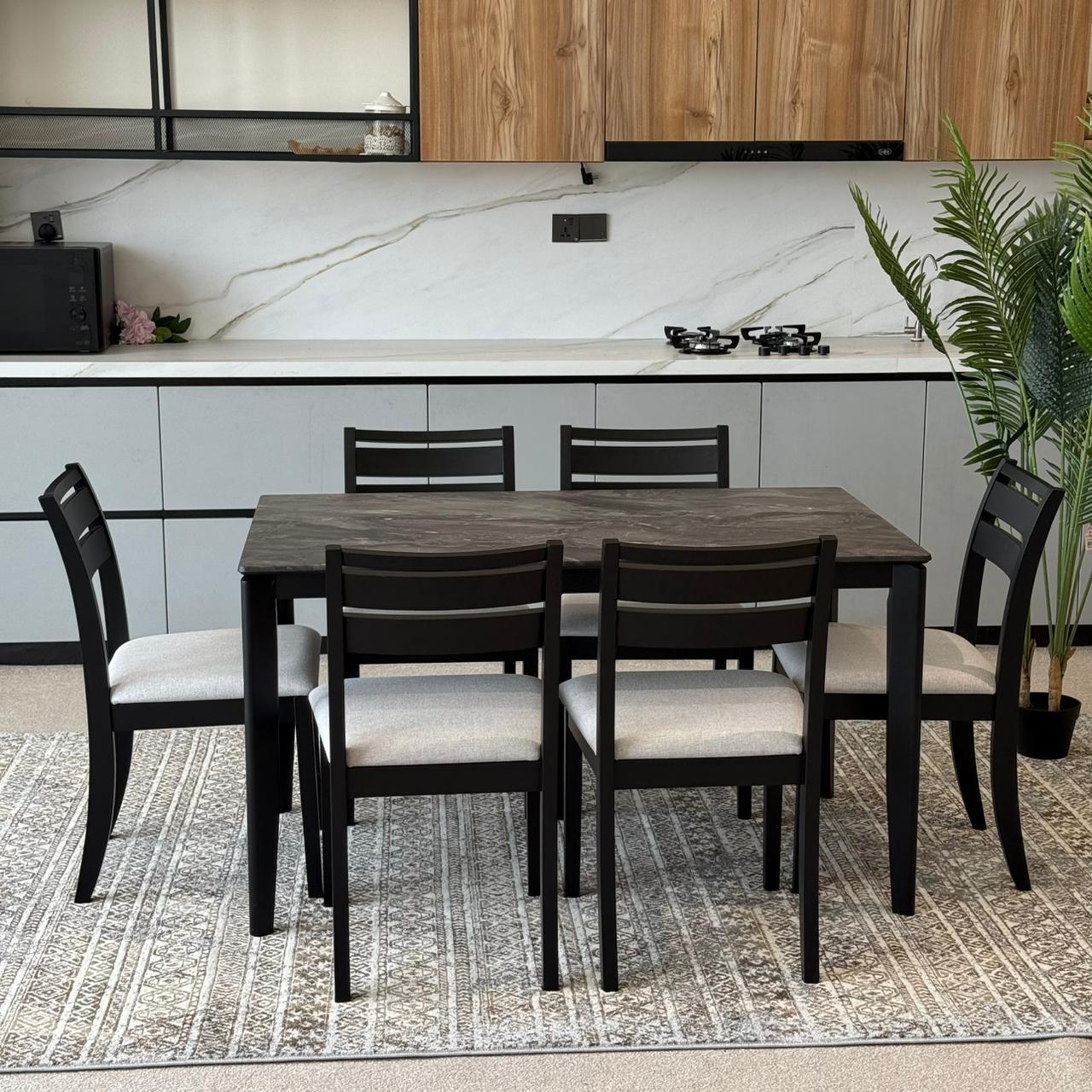 MARQUEE PALADIN Table with TRISTON - Modern Wooden Chairs– Luxury Dining Set