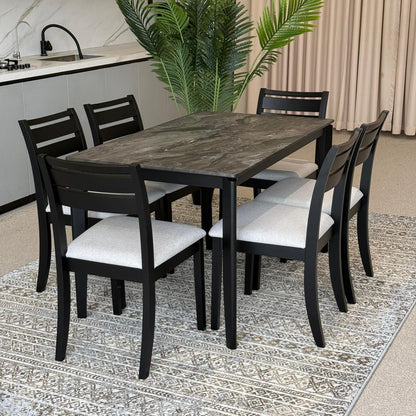 MARQUEE PALADIN Table with TRISTON - Modern Wooden Chairs– Luxury Dining Set