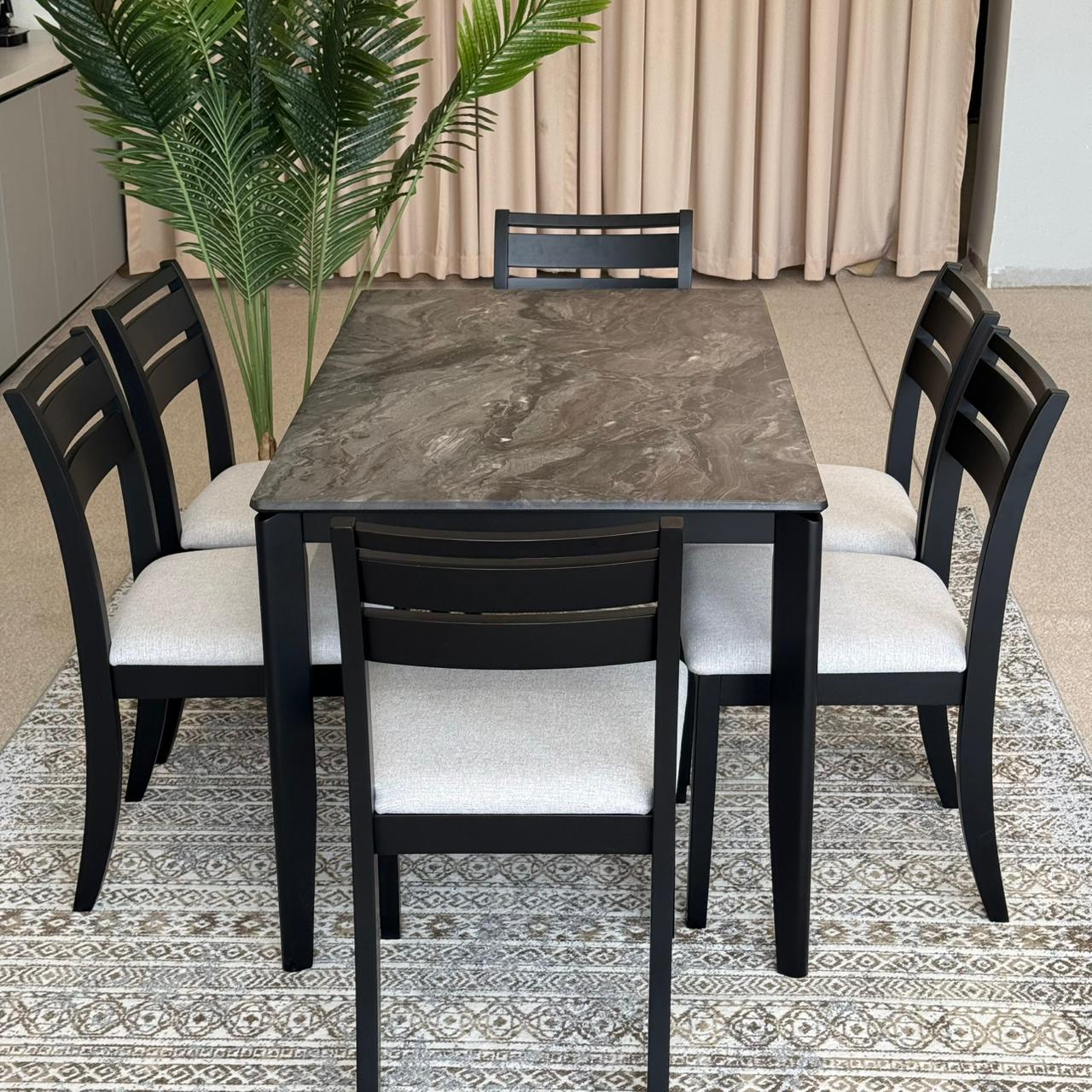 MARQUEE PALADIN Table with TRISTON - Modern Wooden Chairs– Luxury Dining Set