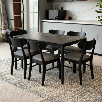 MARQUEE PALADIN Table with IYAN- Modern Wooden Chairs– Luxury Dining Set