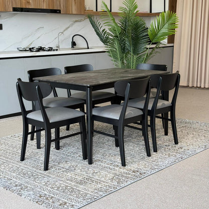 MARQUEE PALADIN Table with IYAN- Modern Wooden Chairs– Luxury Dining Set