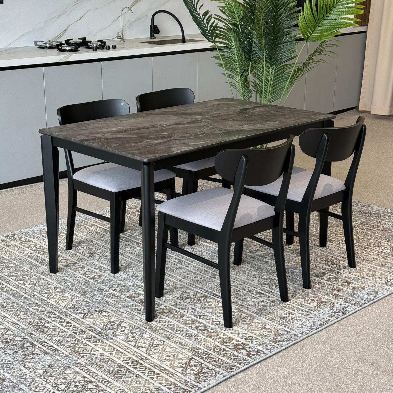 MARQUEE PALADIN Table with IYAN- Modern Wooden Chairs– Luxury Dining Set