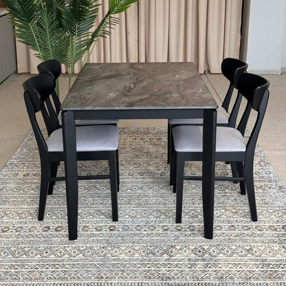 MARQUEE PALADIN Table with IYAN- Modern Wooden Chairs– Luxury Dining Set