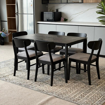 MARQUEE PALADIN Table with IYAN- Modern Wooden Chairs– Luxury Dining Set