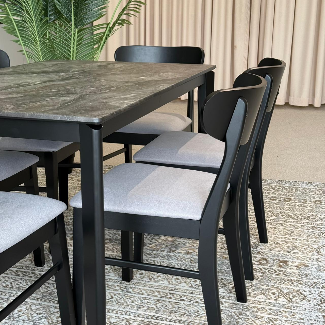 MARQUEE PALADIN Table with IYAN- Modern Wooden Chairs– Luxury Dining Set