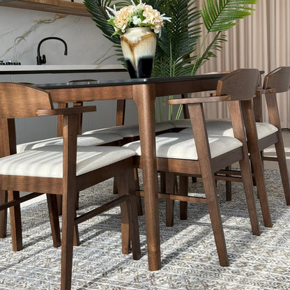 ADRIAN LETIZA Table with DYLAN Modern Chairs – Luxury Dining Set