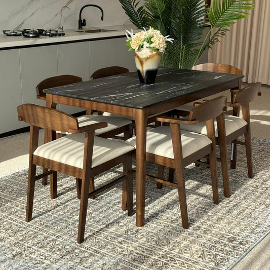 ADRIAN LETIZA Table with DYLAN Modern Chairs – Luxury Dining Set