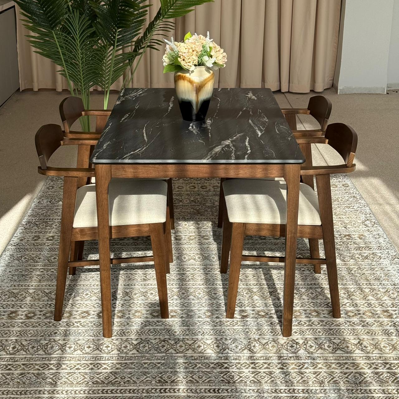 ADRIAN LETIZA Table with DYLAN Modern Chairs – Luxury Dining Set