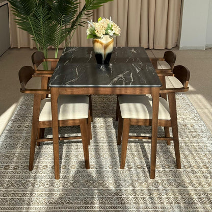 ADRIAN LETIZA Table with DYLAN Modern Chairs – Luxury Dining Set