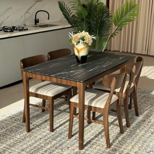 ADRIAN LETIZA Table with IYAN Modern Chairs – Luxury Dining Set