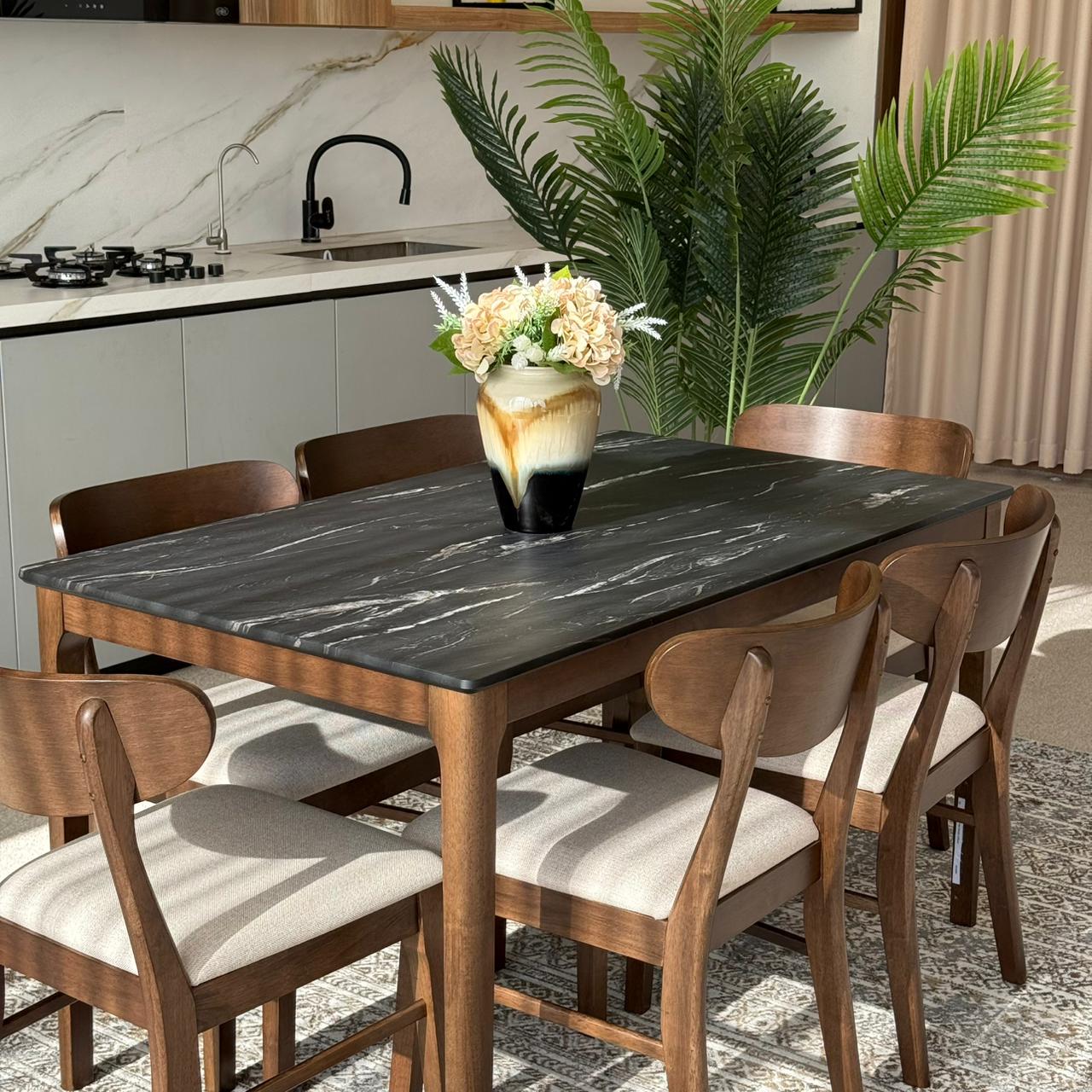 ADRIAN LETIZA Table with IYAN Modern Chairs – Luxury Dining Set