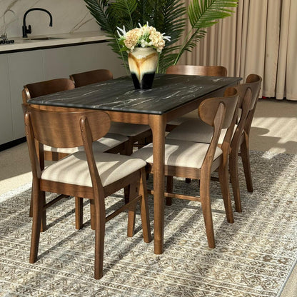 ADRIAN LETIZA Table with IYAN Modern Chairs – Luxury Dining Set