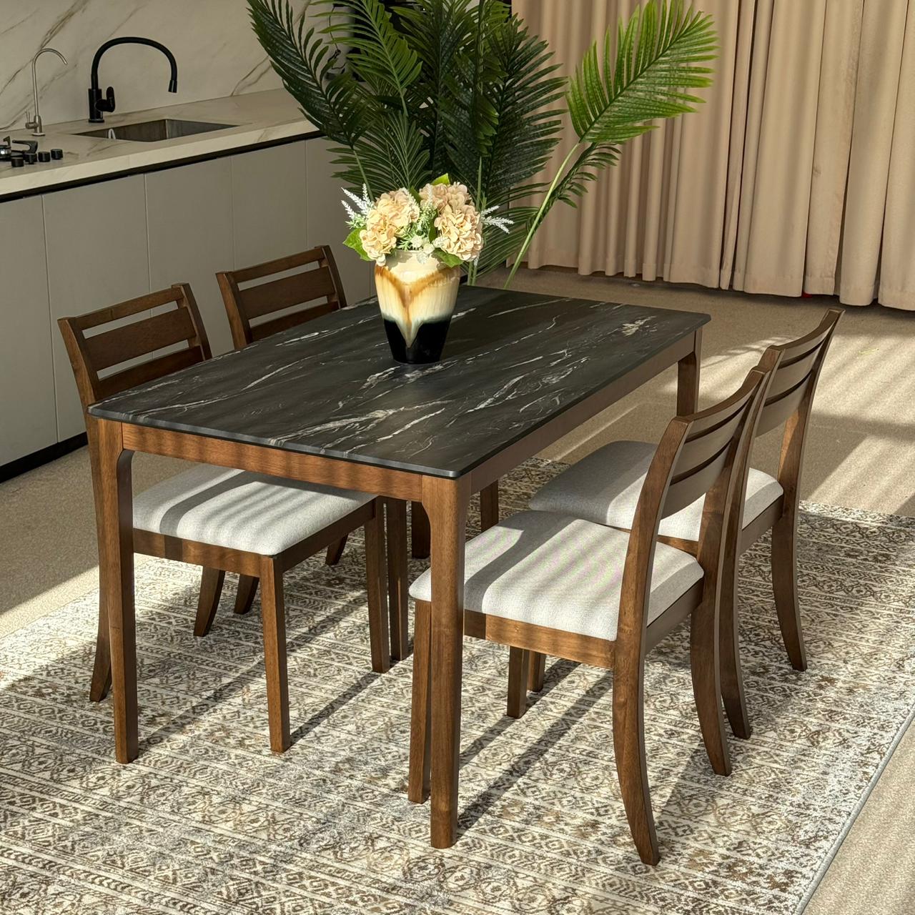 ADRIAN LETIZA Table with TRISTON Modern Chairs – Luxury Dining Set