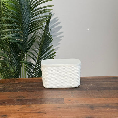 Dual-Size Durable Multi-Purpose Storage Baskets With Cover