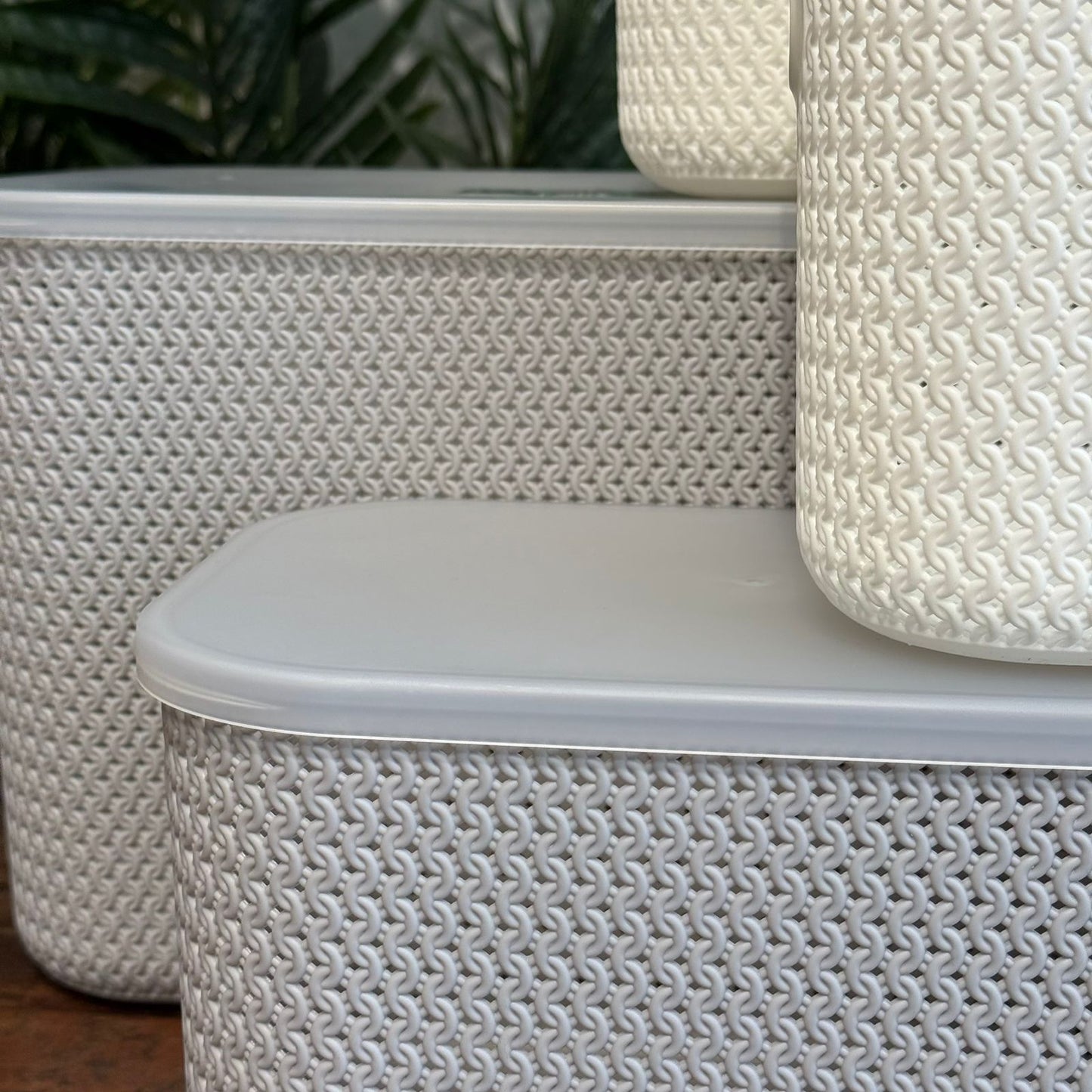 Dual-Size Durable Multi-Purpose Storage Baskets With Cover